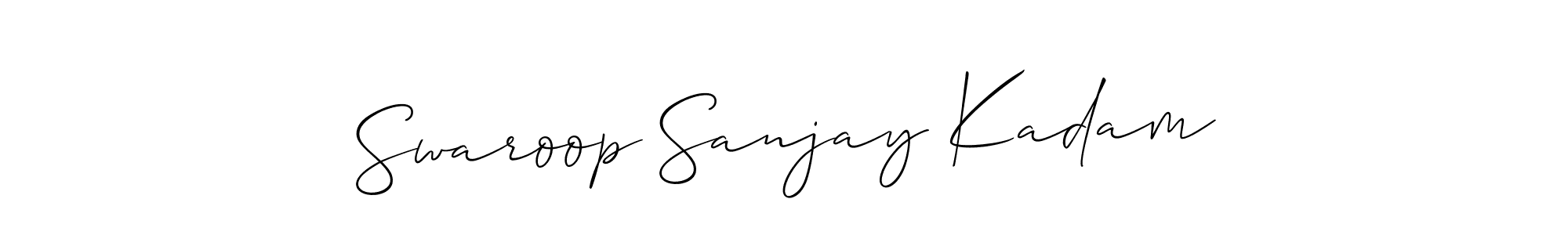 if you are searching for the best signature style for your name Swaroop Sanjay Kadam. so please give up your signature search. here we have designed multiple signature styles  using Allison_Script. Swaroop Sanjay Kadam signature style 2 images and pictures png