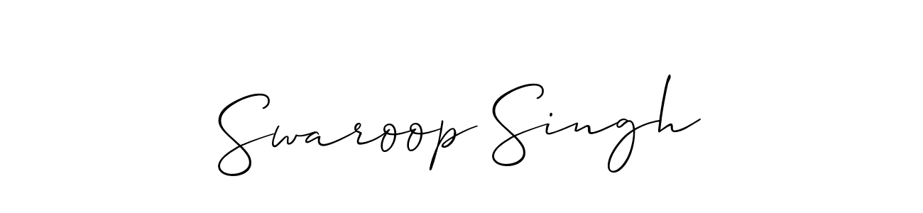 Make a beautiful signature design for name Swaroop Singh. With this signature (Allison_Script) style, you can create a handwritten signature for free. Swaroop Singh signature style 2 images and pictures png