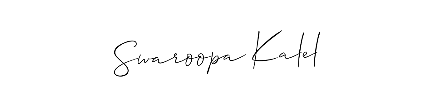 Design your own signature with our free online signature maker. With this signature software, you can create a handwritten (Allison_Script) signature for name Swaroopa Kalel. Swaroopa Kalel signature style 2 images and pictures png