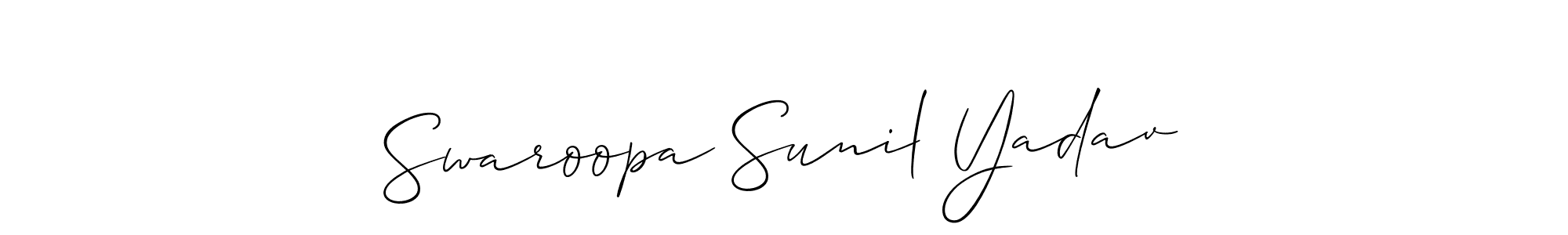 Make a beautiful signature design for name Swaroopa Sunil Yadav. With this signature (Allison_Script) style, you can create a handwritten signature for free. Swaroopa Sunil Yadav signature style 2 images and pictures png