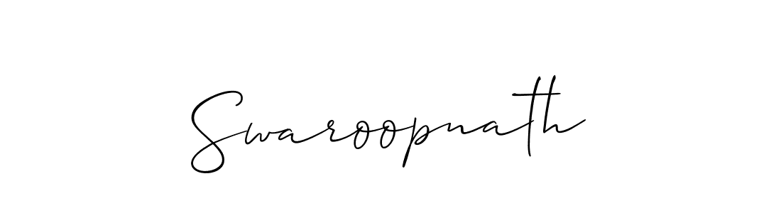 Make a beautiful signature design for name Swaroopnath. With this signature (Allison_Script) style, you can create a handwritten signature for free. Swaroopnath signature style 2 images and pictures png