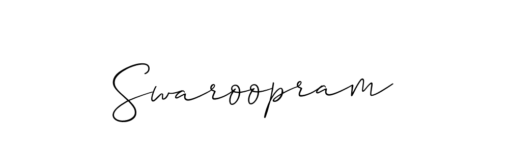 Also we have Swaroopram name is the best signature style. Create professional handwritten signature collection using Allison_Script autograph style. Swaroopram signature style 2 images and pictures png