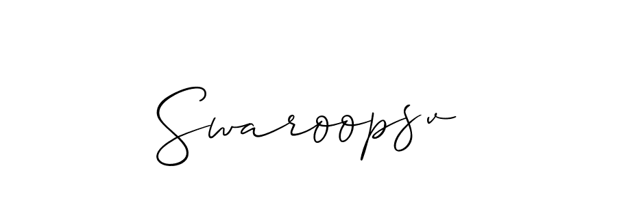 You should practise on your own different ways (Allison_Script) to write your name (Swaroopsv) in signature. don't let someone else do it for you. Swaroopsv signature style 2 images and pictures png