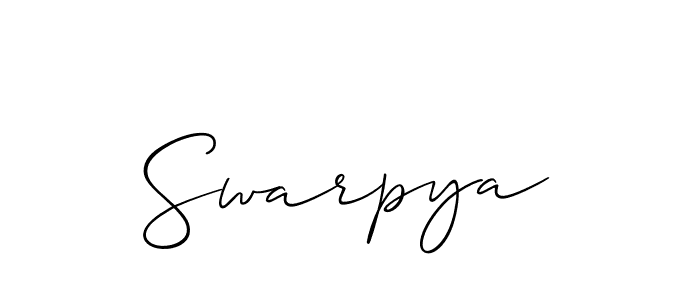 The best way (Allison_Script) to make a short signature is to pick only two or three words in your name. The name Swarpya include a total of six letters. For converting this name. Swarpya signature style 2 images and pictures png