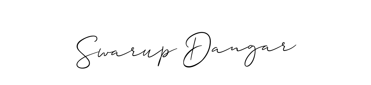 Similarly Allison_Script is the best handwritten signature design. Signature creator online .You can use it as an online autograph creator for name Swarup Dangar. Swarup Dangar signature style 2 images and pictures png