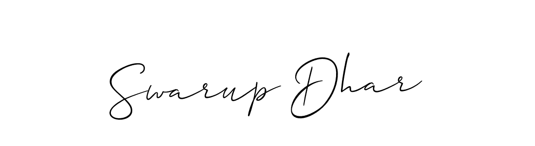 Create a beautiful signature design for name Swarup Dhar. With this signature (Allison_Script) fonts, you can make a handwritten signature for free. Swarup Dhar signature style 2 images and pictures png