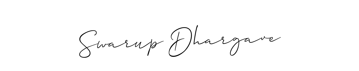 This is the best signature style for the Swarup Dhargave name. Also you like these signature font (Allison_Script). Mix name signature. Swarup Dhargave signature style 2 images and pictures png