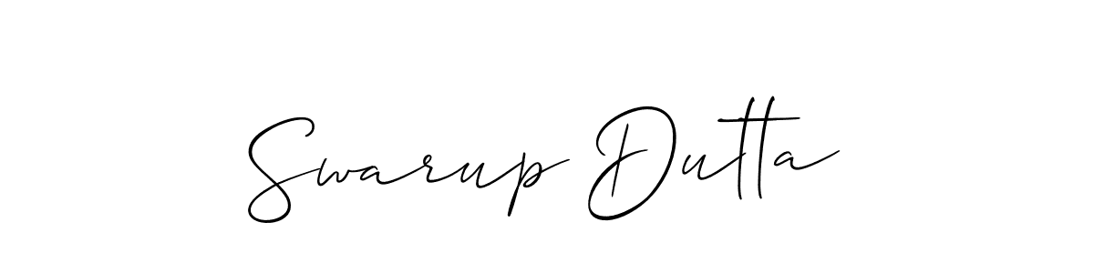 Allison_Script is a professional signature style that is perfect for those who want to add a touch of class to their signature. It is also a great choice for those who want to make their signature more unique. Get Swarup Dutta name to fancy signature for free. Swarup Dutta signature style 2 images and pictures png