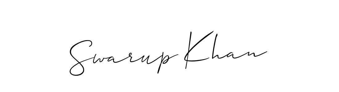 Also You can easily find your signature by using the search form. We will create Swarup Khan name handwritten signature images for you free of cost using Allison_Script sign style. Swarup Khan signature style 2 images and pictures png