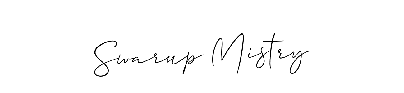 Allison_Script is a professional signature style that is perfect for those who want to add a touch of class to their signature. It is also a great choice for those who want to make their signature more unique. Get Swarup Mistry name to fancy signature for free. Swarup Mistry signature style 2 images and pictures png