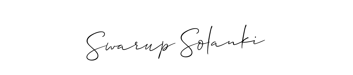 Create a beautiful signature design for name Swarup Solanki. With this signature (Allison_Script) fonts, you can make a handwritten signature for free. Swarup Solanki signature style 2 images and pictures png