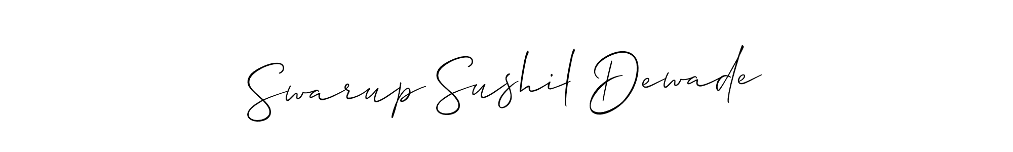 Create a beautiful signature design for name Swarup Sushil Dewade. With this signature (Allison_Script) fonts, you can make a handwritten signature for free. Swarup Sushil Dewade signature style 2 images and pictures png