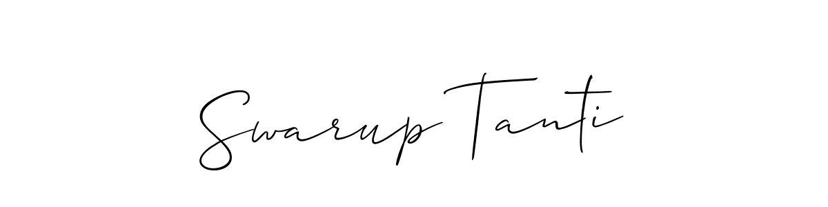 You should practise on your own different ways (Allison_Script) to write your name (Swarup Tanti) in signature. don't let someone else do it for you. Swarup Tanti signature style 2 images and pictures png