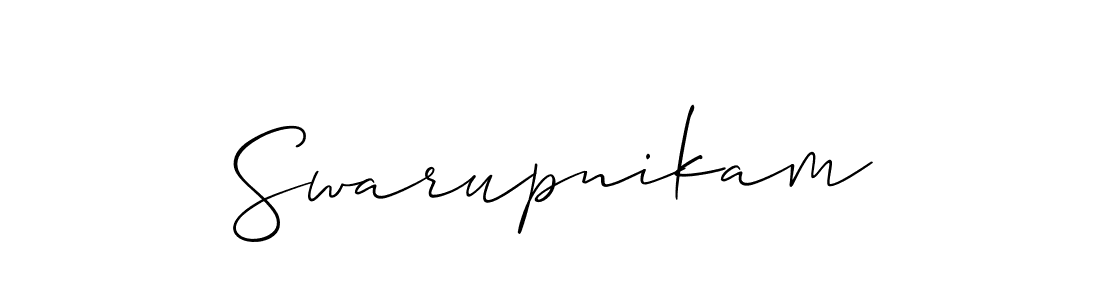 How to make Swarupnikam name signature. Use Allison_Script style for creating short signs online. This is the latest handwritten sign. Swarupnikam signature style 2 images and pictures png