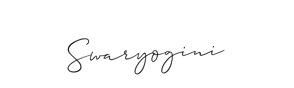 You should practise on your own different ways (Allison_Script) to write your name (Swaryogini) in signature. don't let someone else do it for you. Swaryogini signature style 2 images and pictures png