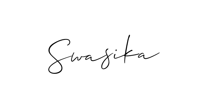 Design your own signature with our free online signature maker. With this signature software, you can create a handwritten (Allison_Script) signature for name Swasika. Swasika signature style 2 images and pictures png