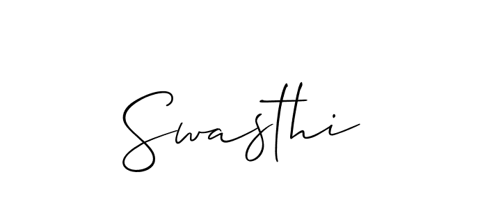 if you are searching for the best signature style for your name Swasthi. so please give up your signature search. here we have designed multiple signature styles  using Allison_Script. Swasthi signature style 2 images and pictures png