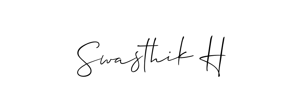 Make a beautiful signature design for name Swasthik H. With this signature (Allison_Script) style, you can create a handwritten signature for free. Swasthik H signature style 2 images and pictures png