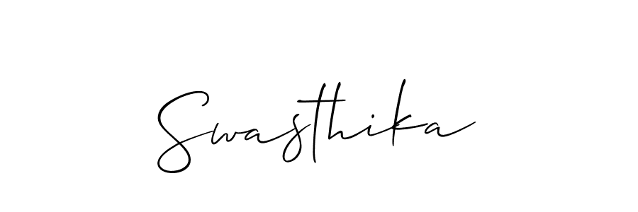 Make a beautiful signature design for name Swasthika. With this signature (Allison_Script) style, you can create a handwritten signature for free. Swasthika signature style 2 images and pictures png