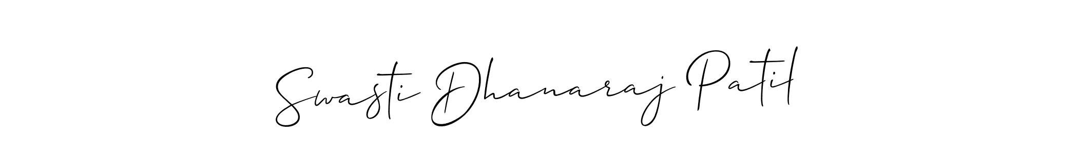 Use a signature maker to create a handwritten signature online. With this signature software, you can design (Allison_Script) your own signature for name Swasti Dhanaraj Patil. Swasti Dhanaraj Patil signature style 2 images and pictures png