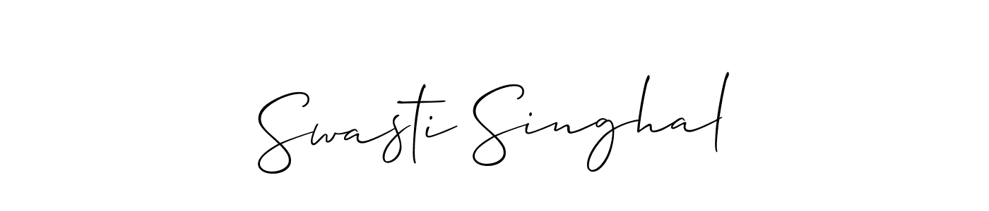 Design your own signature with our free online signature maker. With this signature software, you can create a handwritten (Allison_Script) signature for name Swasti Singhal. Swasti Singhal signature style 2 images and pictures png