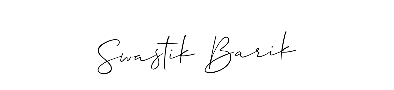 How to make Swastik Barik signature? Allison_Script is a professional autograph style. Create handwritten signature for Swastik Barik name. Swastik Barik signature style 2 images and pictures png