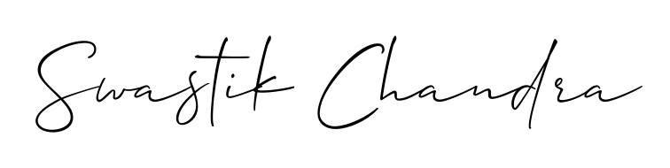 Personalize your online presence with Swastik Chandra signature rendered in elegant Allison_Script font. Great for website footers and blogs. Swastik Chandra signature style 2 images and pictures png