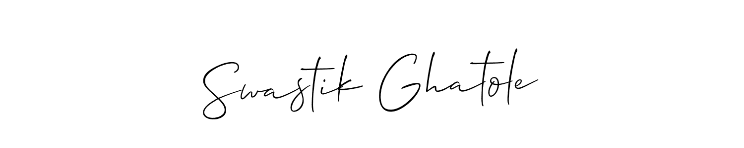Similarly Allison_Script is the best handwritten signature design. Signature creator online .You can use it as an online autograph creator for name Swastik Ghatole. Swastik Ghatole signature style 2 images and pictures png