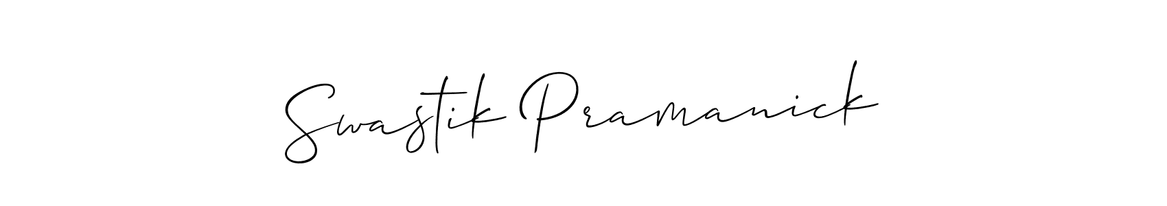 Also we have Swastik Pramanick name is the best signature style. Create professional handwritten signature collection using Allison_Script autograph style. Swastik Pramanick signature style 2 images and pictures png