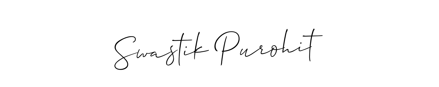 Make a beautiful signature design for name Swastik Purohit. With this signature (Allison_Script) style, you can create a handwritten signature for free. Swastik Purohit signature style 2 images and pictures png