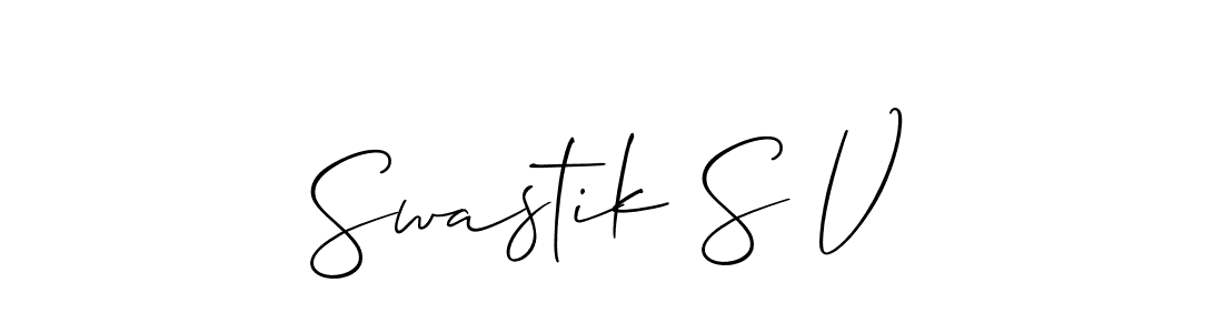 Make a short Swastik S V signature style. Manage your documents anywhere anytime using Allison_Script. Create and add eSignatures, submit forms, share and send files easily. Swastik S V signature style 2 images and pictures png