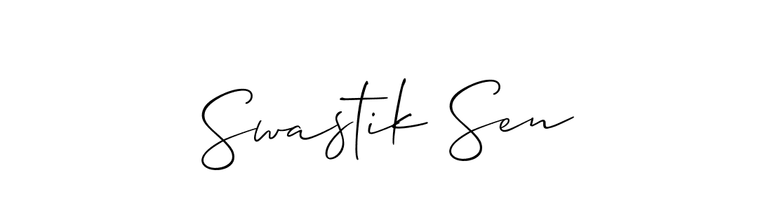 Design your own signature with our free online signature maker. With this signature software, you can create a handwritten (Allison_Script) signature for name Swastik Sen. Swastik Sen signature style 2 images and pictures png