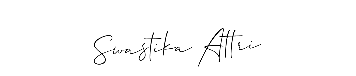 Create a beautiful signature design for name Swastika Attri. With this signature (Allison_Script) fonts, you can make a handwritten signature for free. Swastika Attri signature style 2 images and pictures png