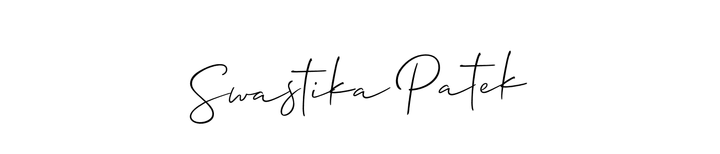 You should practise on your own different ways (Allison_Script) to write your name (Swastika Patek) in signature. don't let someone else do it for you. Swastika Patek signature style 2 images and pictures png