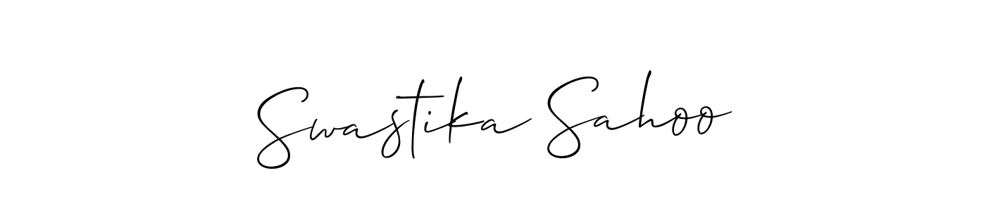 Swastika Sahoo stylish signature style. Best Handwritten Sign (Allison_Script) for my name. Handwritten Signature Collection Ideas for my name Swastika Sahoo. Swastika Sahoo signature style 2 images and pictures png