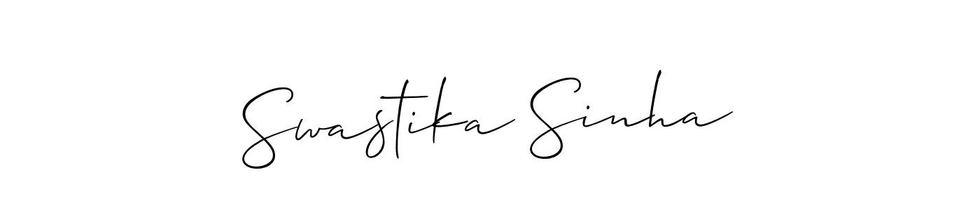 The best way (Allison_Script) to make a short signature is to pick only two or three words in your name. The name Swastika Sinha include a total of six letters. For converting this name. Swastika Sinha signature style 2 images and pictures png