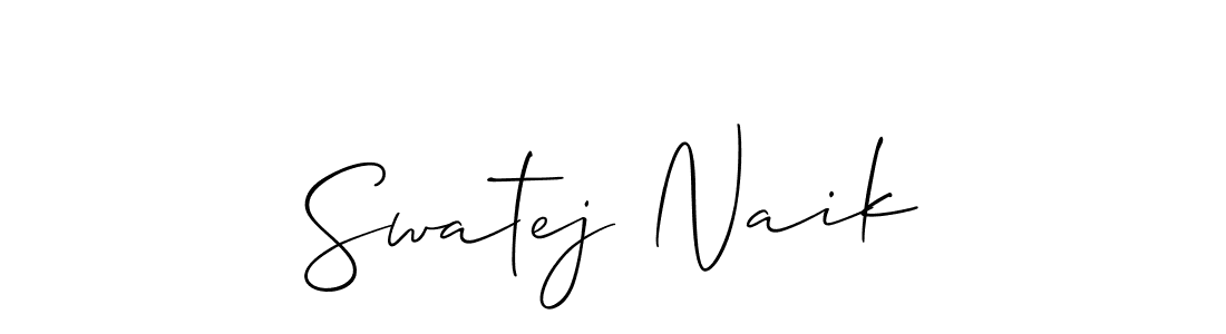 Allison_Script is a professional signature style that is perfect for those who want to add a touch of class to their signature. It is also a great choice for those who want to make their signature more unique. Get Swatej Naik name to fancy signature for free. Swatej Naik signature style 2 images and pictures png