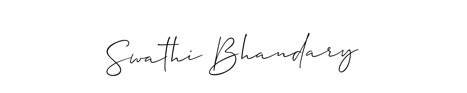 Allison_Script is a professional signature style that is perfect for those who want to add a touch of class to their signature. It is also a great choice for those who want to make their signature more unique. Get Swathi Bhandary name to fancy signature for free. Swathi Bhandary signature style 2 images and pictures png