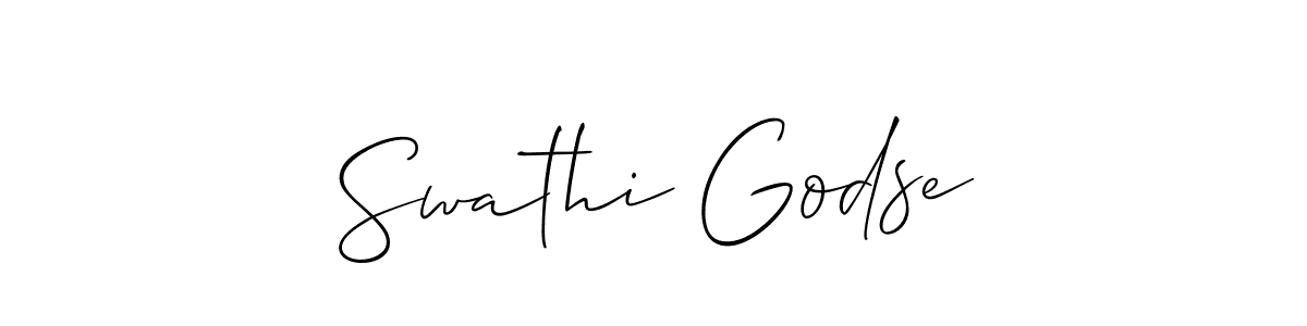 You should practise on your own different ways (Allison_Script) to write your name (Swathi Godse) in signature. don't let someone else do it for you. Swathi Godse signature style 2 images and pictures png