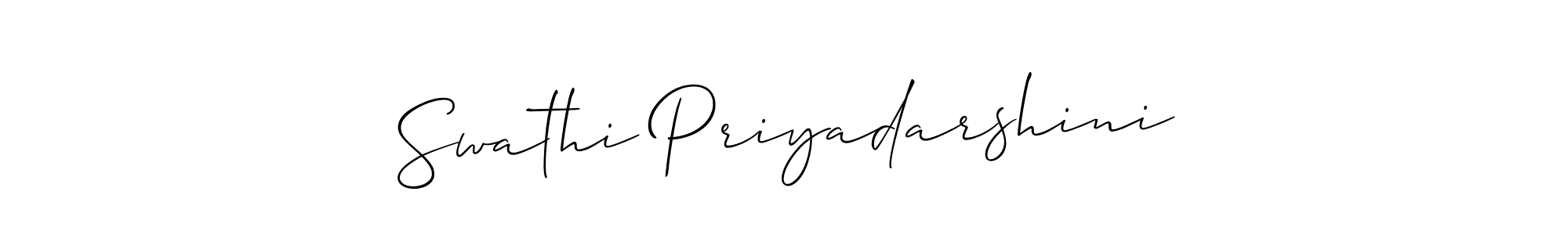 Make a short Swathi Priyadarshini signature style. Manage your documents anywhere anytime using Allison_Script. Create and add eSignatures, submit forms, share and send files easily. Swathi Priyadarshini signature style 2 images and pictures png