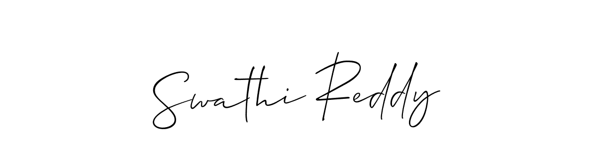 Also we have Swathi Reddy name is the best signature style. Create professional handwritten signature collection using Allison_Script autograph style. Swathi Reddy signature style 2 images and pictures png