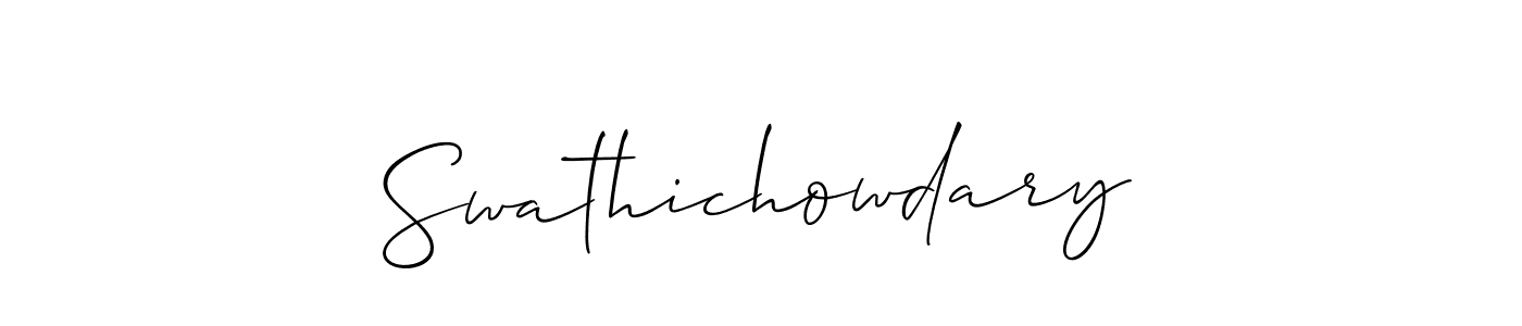 Create a beautiful signature design for name Swathichowdary. With this signature (Allison_Script) fonts, you can make a handwritten signature for free. Swathichowdary signature style 2 images and pictures png