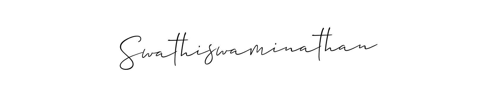 It looks lik you need a new signature style for name Swathiswaminathan. Design unique handwritten (Allison_Script) signature with our free signature maker in just a few clicks. Swathiswaminathan signature style 2 images and pictures png