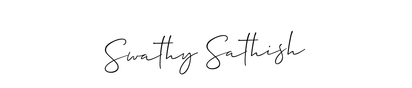 Make a beautiful signature design for name Swathy Sathish. With this signature (Allison_Script) style, you can create a handwritten signature for free. Swathy Sathish signature style 2 images and pictures png