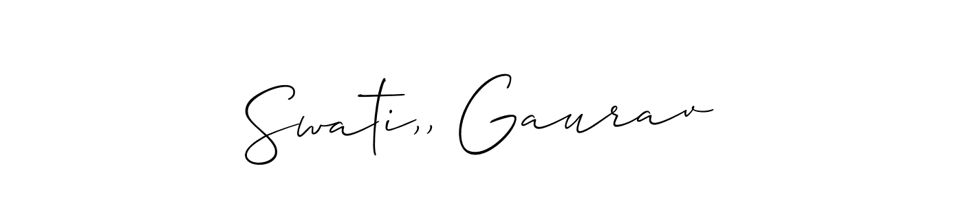 This is the best signature style for the Swati,, Gaurav name. Also you like these signature font (Allison_Script). Mix name signature. Swati,, Gaurav signature style 2 images and pictures png
