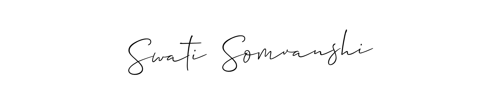 Similarly Allison_Script is the best handwritten signature design. Signature creator online .You can use it as an online autograph creator for name Swati  Somvanshi. Swati  Somvanshi signature style 2 images and pictures png