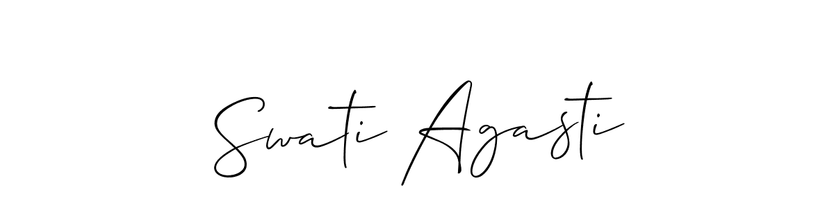 Design your own signature with our free online signature maker. With this signature software, you can create a handwritten (Allison_Script) signature for name Swati Agasti. Swati Agasti signature style 2 images and pictures png
