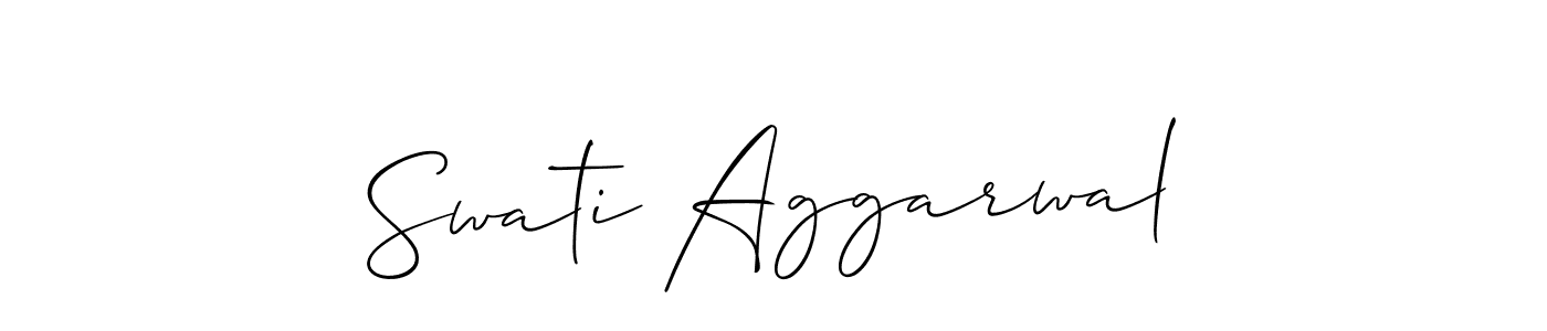 Create a beautiful signature design for name Swati Aggarwal. With this signature (Allison_Script) fonts, you can make a handwritten signature for free. Swati Aggarwal signature style 2 images and pictures png