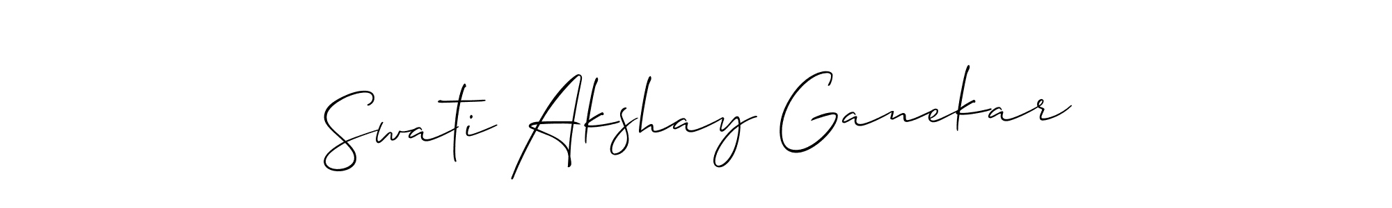 How to make Swati Akshay Ganekar signature? Allison_Script is a professional autograph style. Create handwritten signature for Swati Akshay Ganekar name. Swati Akshay Ganekar signature style 2 images and pictures png