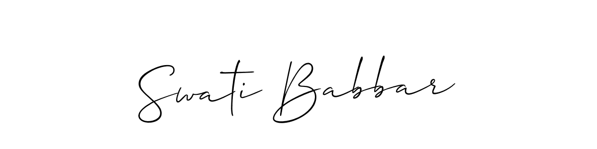 Best and Professional Signature Style for Swati Babbar. Allison_Script Best Signature Style Collection. Swati Babbar signature style 2 images and pictures png